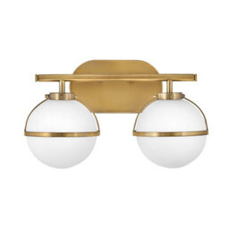 Luminosa Lighting Elstead Hinkley Hollis Bathroom Wall Lamp Heritage Brass, Ip44