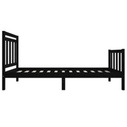 Berkfield Bed Frame Black Solid Wood 75X190 Cm 2Ft6 Small Single - thumbnail 5