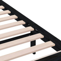 Berkfield Bed Frame Black Solid Wood 75X190 Cm 2Ft6 Small Single - thumbnail 6