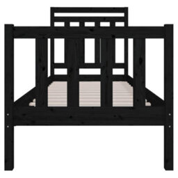 Berkfield Bed Frame Black Solid Wood 75X190 Cm 2Ft6 Small Single - thumbnail 4