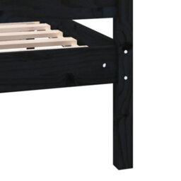 Berkfield Bed Frame Black Solid Wood 75X190 Cm 2Ft6 Small Single - thumbnail 7