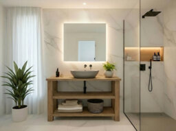 L120Xw38Cm Bramley Solid Wood Bathroom Vanity With Shelf - thumbnail 8