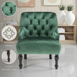Velvet Sage Green Armchair Accent Chair - thumbnail 8