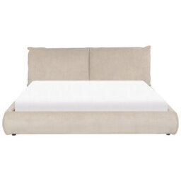 Beliani Bed Corduroy Vinay 180 X 200 Cm (Eu Super King) Taupe - thumbnail 5