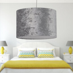 First Choice Lighting Set Of 2 Grey Crushed Velvet 25Cm Pendant Lightshades - thumbnail 5