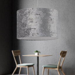 First Choice Lighting Set Of 2 Grey Crushed Velvet 25Cm Pendant Lightshades - thumbnail 6