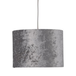 First Choice Lighting Set Of 2 Grey Crushed Velvet 25Cm Pendant Lightshades - thumbnail 3