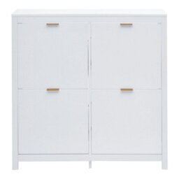 Living And Home Flip Down Wood Shoe Cabinet In White - thumbnail 3