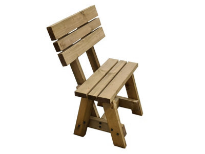 Arbor Garden Solutions Victoria  Garden Fence Bench With Back-Rest (2Ft, Rustic Brown Finish) - image 1