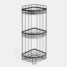 Ohs 3 Tier Shower Caddy Freestanding Bathroom Corner Shelf Organiser - Black - thumbnail 3