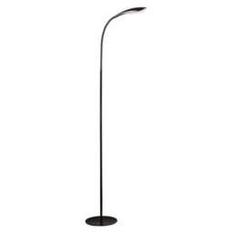 Black High Vision Floor Standing Led Lamp - Mains Powered Light With Gooseneck Arm, Foot Switch & 400 Lumen Illumination - H138Cm - thumbnail 2