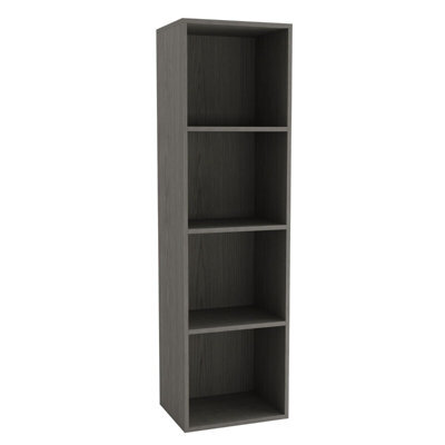 Urbn-Living Urbnliving Height 106Cm 4 Shelf Wooden Bookcase Shelving Colour Cedar Grey Display Storage Shelf Unit Shelves - image 1