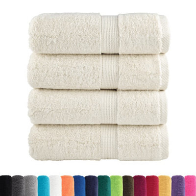 Berkfield Durable Premium Wash Towels Solund 4 Pcs Cream 30X30 Cm 600 Gsm