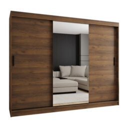 Arte Rubino T1 Sliding Door Wardrobe 250Cm Oak Walnut Triple Storage - thumbnail 3