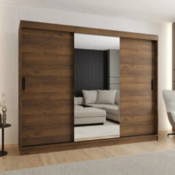 Arte Rubino T1 Sliding Door Wardrobe 250Cm Oak Walnut Triple Storage