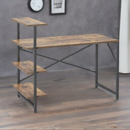 Rafaelo Mobilia Industrial 4 Tier Writing Desk With Steel Frame - thumbnail 2