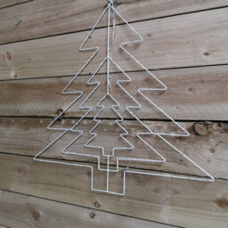 Samuel Alexander 62Cm Multi Function Led White Metal Frame Christmas Tree Silhouette Decoration - thumbnail 8