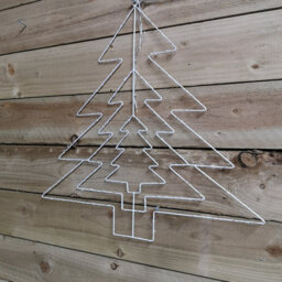 Samuel Alexander 62Cm Multi Function Led White Metal Frame Christmas Tree Silhouette Decoration - thumbnail 3