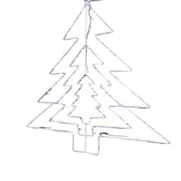 Samuel Alexander 62Cm Multi Function Led White Metal Frame Christmas Tree Silhouette Decoration - thumbnail 5