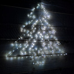 Samuel Alexander 62Cm Multi Function Led White Metal Frame Christmas Tree Silhouette Decoration - thumbnail 7