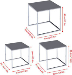 Aspect Furniture Murano Gloss Set Of 3 Nesting Tables,grey - thumbnail 4