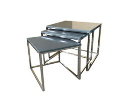 Aspect Furniture Murano Gloss Set Of 3 Nesting Tables,grey - thumbnail 3