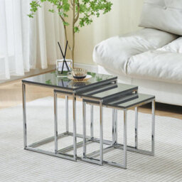 Aspect Furniture Murano Gloss Set Of 3 Nesting Tables,grey
