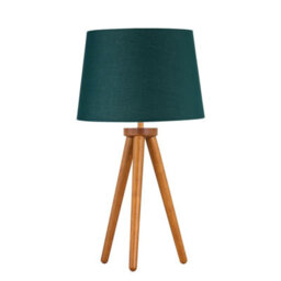 First Choice Lighting Set Of 2 Dark Oak Table Lamp Or Bedside Lights With Dark Green Shades - thumbnail 2