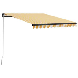 Berkfield Manual Retractable Awning 300X250 Cm Yellow And White