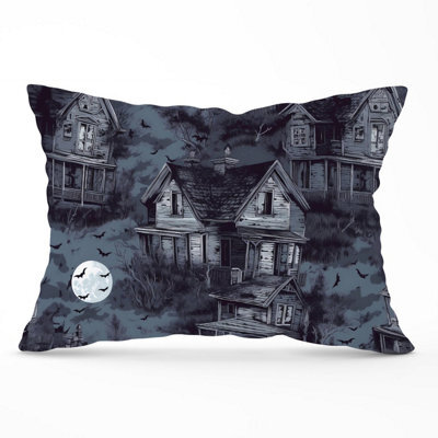 Warren Reed Designer Spooky Shadowy Haunted House Cushions 33Cm X 48Cm - image 1