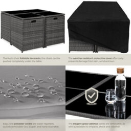 Premium Rattan Garden Furniture Set 8 Seats 1 Table Grey - thumbnail 5