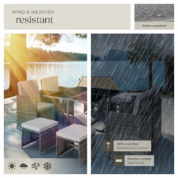 Premium Rattan Garden Furniture Set 8 Seats 1 Table Grey - thumbnail 7