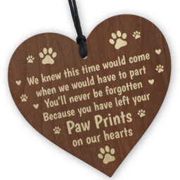 Red Ocean Dog Sign Pet Memorial Wooden Christmas Tree Decoration Wooden Bauble Dog Cat Gift Keepsake - thumbnail 1