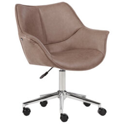 Beliani Desk Chair Newdale Faux Leather Light Brown