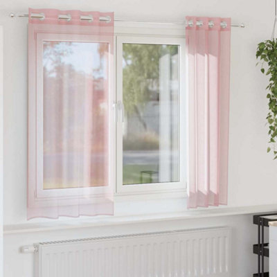 Berkfield Voile Curtains With Grommets 2 Pcs Light Pink 140X140 Cm - image 1