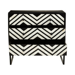 Buttercup Farm Fusion Three Drawer Chest - Metal/wood - L40 X W80 X H85 Cm - Black/silver - thumbnail 5