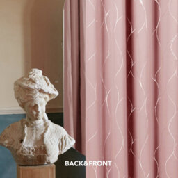 Deconovo Coral Pink Curtains Eyelet Blackout Curtains Silver Wave Line Foil Printed Curtains For Living Room W46 X L90 Inch 1 Pair - thumbnail 6