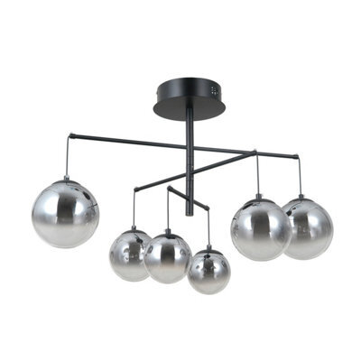 Luminosa Lighting Luminosa Velada Globe Ceiling Light Matt Black 3000K Warm White 6Xled - image 1