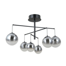 Luminosa Lighting Luminosa Velada Globe Ceiling Light Matt Black 3000K Warm White 6Xled - thumbnail 2