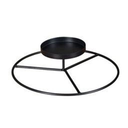 Samuel Alexander 25Cm Black Round Metal Pillar Candle Ring Holder - thumbnail 7