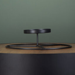 Samuel Alexander 25Cm Black Round Metal Pillar Candle Ring Holder - thumbnail 4