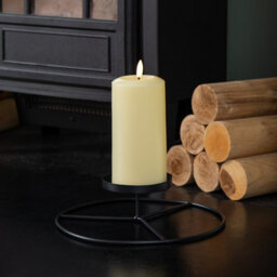 Samuel Alexander 25Cm Black Round Metal Pillar Candle Ring Holder - thumbnail 3