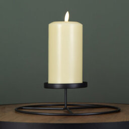 Samuel Alexander 25Cm Black Round Metal Pillar Candle Ring Holder - thumbnail 6