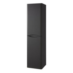 Clifton Bathroom Wall Hung 2-Door Tall Storage Unit 350mm Wide X 330mm Deep - Matt Graphite - (Arch) - thumbnail 1