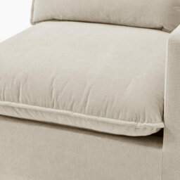 Furniturebox Uk Echo Cream Linen-Look Fabric 2 Seater Modular Sofa - thumbnail 3