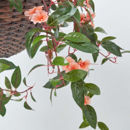 Homescapes Artificial White, Orange & Pink Handcrafted Impatiens Hanging Basket, 85 Cm - thumbnail 4