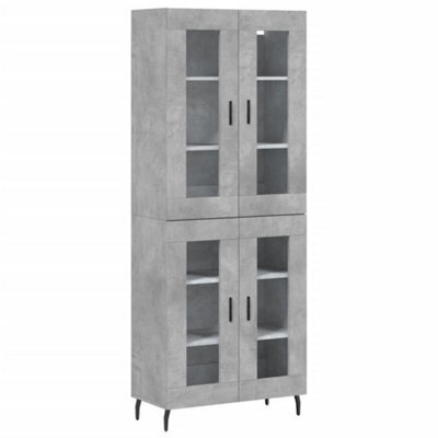Berkfield Elegant Highboard Concrete Grey 69.5X34X180 Cm Engineered Wood - image 1