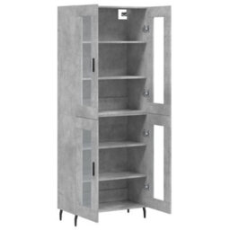 Berkfield Elegant Highboard Concrete Grey 69.5X34X180 Cm Engineered Wood - thumbnail 4