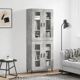 Berkfield Elegant Highboard Concrete Grey 69.5X34X180 Cm Engineered Wood - thumbnail 2