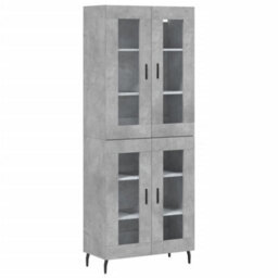 Berkfield Elegant Highboard Concrete Grey 69.5X34X180 Cm Engineered Wood - thumbnail 1